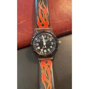 Boy's 30mm Lucky Watch by Dingbats, Flame Pattern Band
